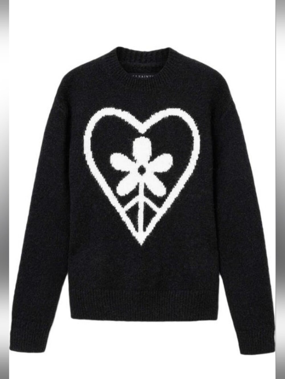 AllSaints Finden Heart Merino Wool Alpaca Sweater